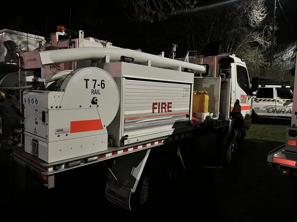 T7-6, the rail tanker, at night.